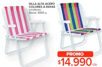Carrefour SILLA ALTA ACERO COLORES A RAYAS v/colores oferta