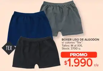 Carrefour BOXER LISO DE ALGODÓN v/ colores "Tex". Talles: M al XXL oferta