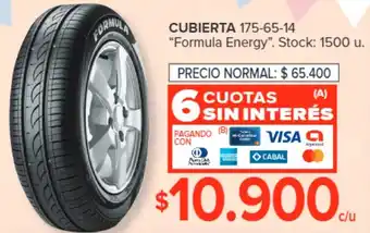 Carrefour CUBIERTA 175-65-14 "Formula Energy" oferta