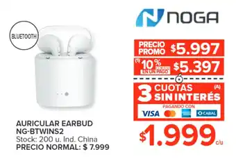 Carrefour NOGA AURICULAR EARBUD NG-BTWINS2 oferta