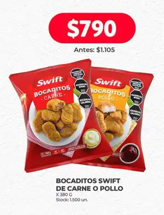 Supermercados Tadicor BOCADITOS SWIFT DE CARNE O POLLO X 380 G oferta