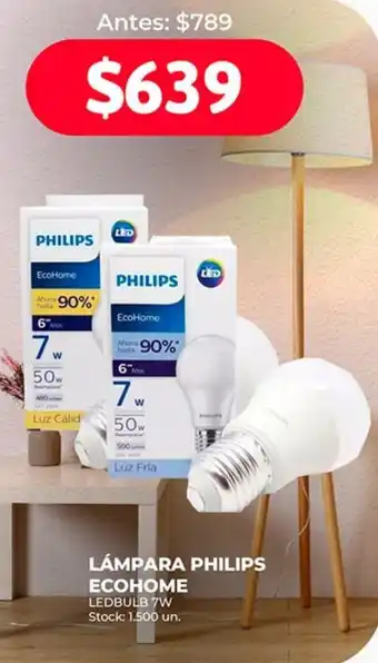 Supermercados Tadicor LÁMPARA PHILIPS ECOHOME LEDBULB 7W oferta