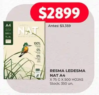 Supermercados Tadicor RESMA LEDESMA NAT A4 X 75 G X 500 HOJAS oferta