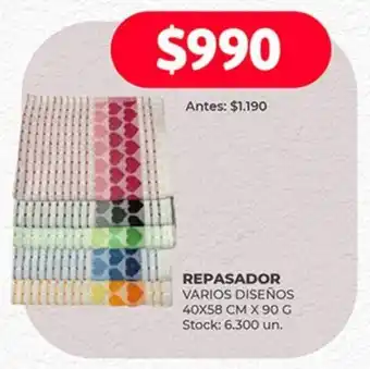 Supermercados Tadicor REPASADOR VARIOS DISEÑOS 40X58 CM X 90 G oferta
