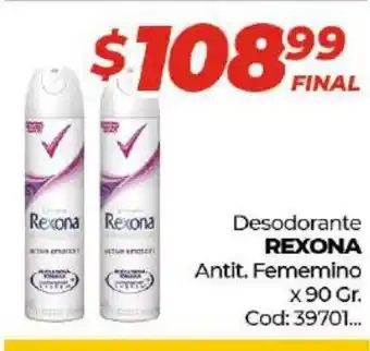 Diarco Rexona Desodorante Antit. Fememino x 90gr oferta