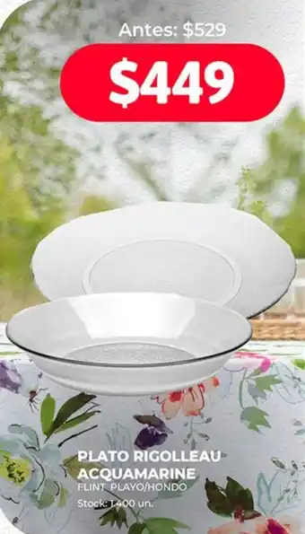 Supermercados Tadicor PLATO RIGOLLEAU ACQUAMARINE FLINT PLAYO/HONDO oferta