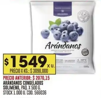 Coto ARÁNDANOS CONGELADOS SOLIMENO, PAQ. X 500 G. oferta
