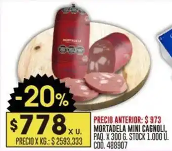 Coto MORTADELA MINI CAGNOLI, PAQ. X 300 G. oferta