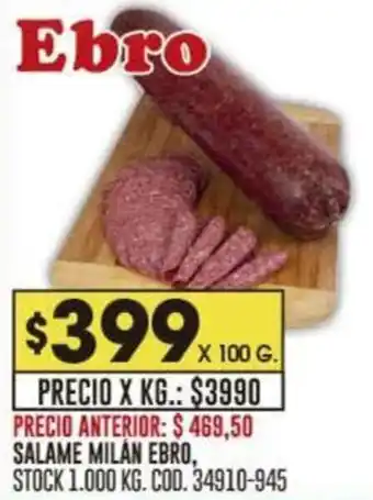 Coto SALAME MILAN EBRO, X 100 G. oferta