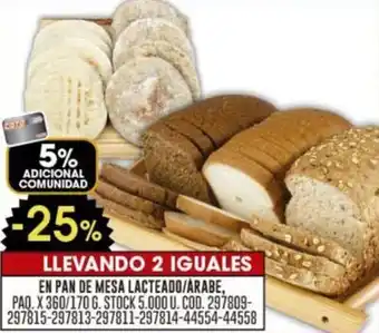 Coto EN PAN DE MESA LACTEADO/ÁRABE, PAO. X360/170 G. LLEVANDO 2 IGUALES oferta