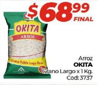 Diarco Okita Arroz Grano Largo x 1kg oferta