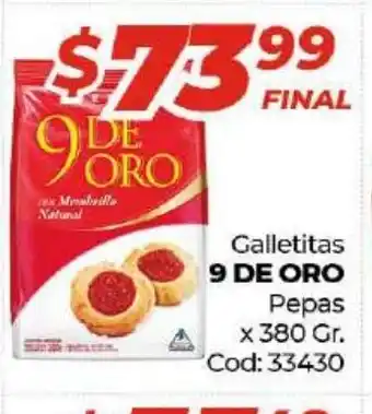Diarco 9 De Oro Galletitas Pepas 380gr oferta