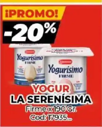 Diarco La Serenísima Yogur Firme x 190 Gr. oferta