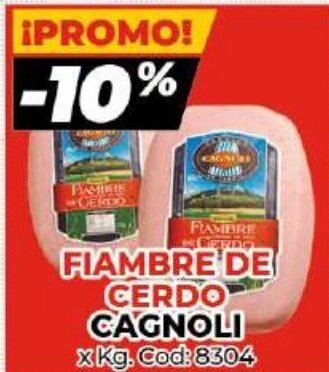 Diarco Cagnoli Fiambre de Cerdo x Kg. oferta