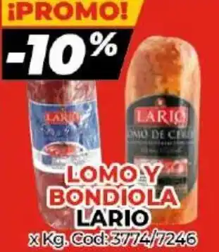 Diarco Lario Lomo y Bondiola x Kg. oferta