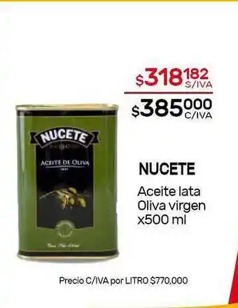Nini Mayorista Nucete Aceite Lata Oliva Virgen x 500ml oferta