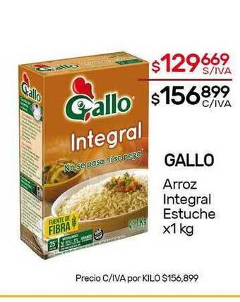 Nini Mayorista Gallo Arroz Integral Estuche x 1kg oferta