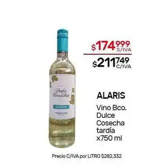 Nini Mayorista Alaris Vino Bco. Dulce Cosecha Tardía x 750ml oferta