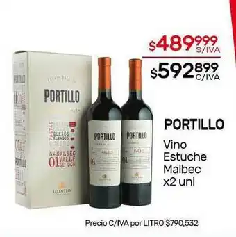 Nini Mayorista Portillo Vino Estuche Malbec x 2uni oferta