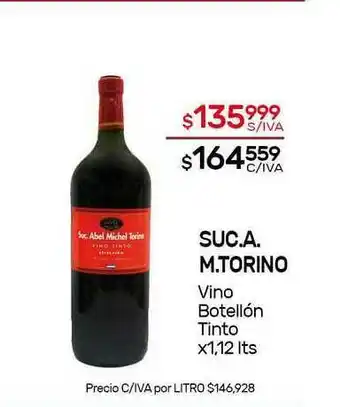 Nini Mayorista Suc.A. M.Torino Vino Botellón Tinto x 1,12lts oferta