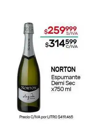 Nini Mayorista Norton Espumante Demi Sec x 750ml oferta