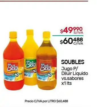 Soubles Jugo P- Diluir Liquido VS.Sabores x 1lts
