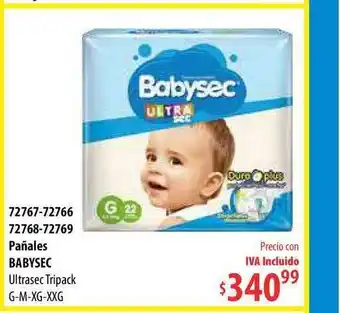 Micropack Pañales Babysec Ultrasec Tripack G-M-XG-XXG oferta