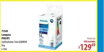 Micropack Lampara Philips Led Ecohome 14W 6500KHV Fria oferta