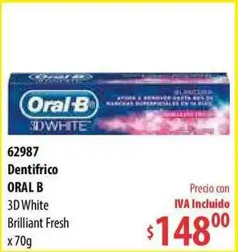Micropack Dentifrico Oral B 3D White Brilliant Fresh x 70g oferta
