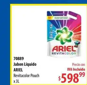 Jabon Líquido Ariel Revitacolor Pouch x 3l