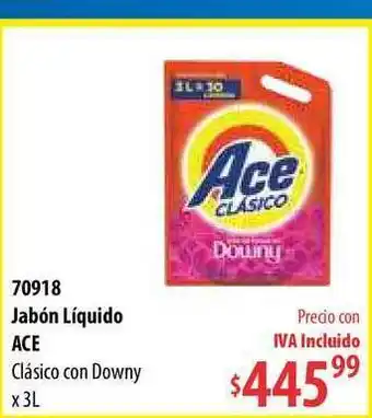 Micropack Jabón Líquido Ace Clásico Con Downy x 3l oferta