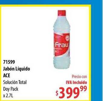 Micropack Jabón Líquido Ace Solución Total Doy Pack x 2,7l oferta