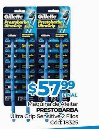 Diarco Maquina De Afeitar Prestobarba Ultra Grip Sensitive 2 Filos oferta