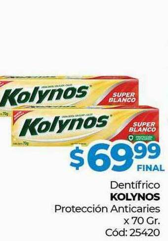 Diarco Dentífrico Kolynos Protección Anticaries x 70gr oferta
