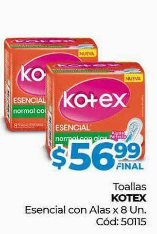 Diarco Toallas Kotex Esencial Con Alas oferta