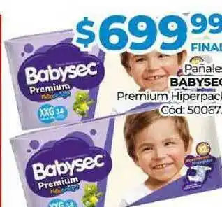 Diarco Pañale Babysec Premium Hiperpack oferta