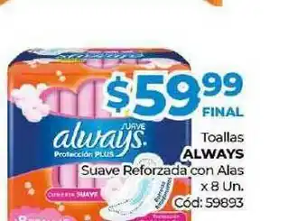 Diarco Toallas Always Suave Reforzada Con Alas x 8un oferta