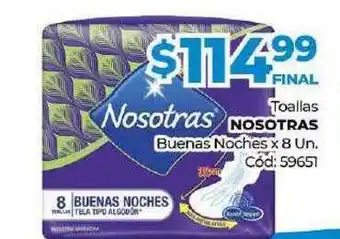 Diarco Toallas Nosotras Buenas Noches x 8un oferta