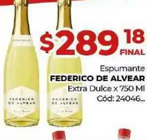 Diarco Espumante Frederico De Alvear Extra Dulce x 750ml oferta