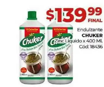 Diarco Endulzante Chuker Zinc Liquido x 400ml oferta