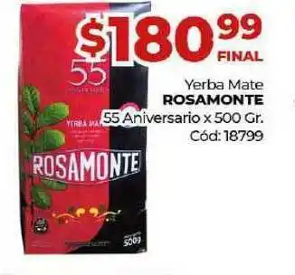 Diarco Yerba Mate Rosamonte 55 Aniversario x 500gr oferta