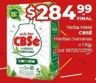 Diarco Yerba Mate Cbsé Hierbas Serranas x 1kg oferta