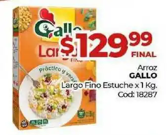 Diarco Arroz Gallo Largo Fino Estuche x 1kg oferta
