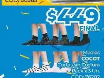 Diarco Medias Cocot Cortas Sin Costura x 3un oferta