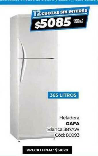 Diarco Heladera Gafa Blanca 387aw oferta