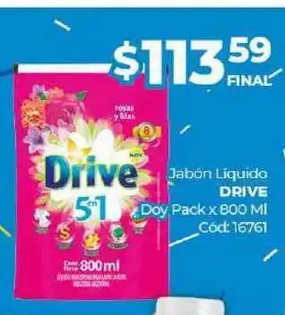 Diarco Jabón Líquido Drive Doy Pack x 800ml oferta