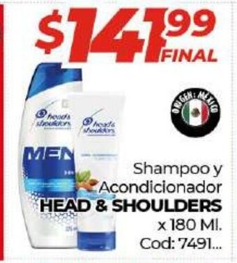 Diarco Head & Shoulders Shampoo y Acondicionador x 180 ml. oferta