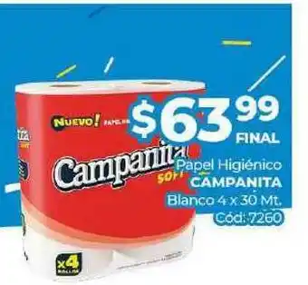 Diarco Campanita Papel Higiénico Blanco 4 x 30ml oferta