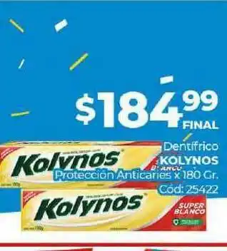 Diarco Kolynos Dentifrico Protrección Anticaries x 180gr oferta