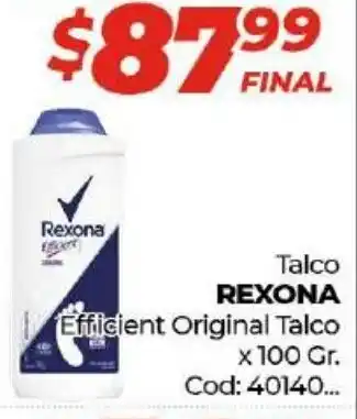 Diarco Rexona Talco Efficient Original Talco x 100 Gr. oferta